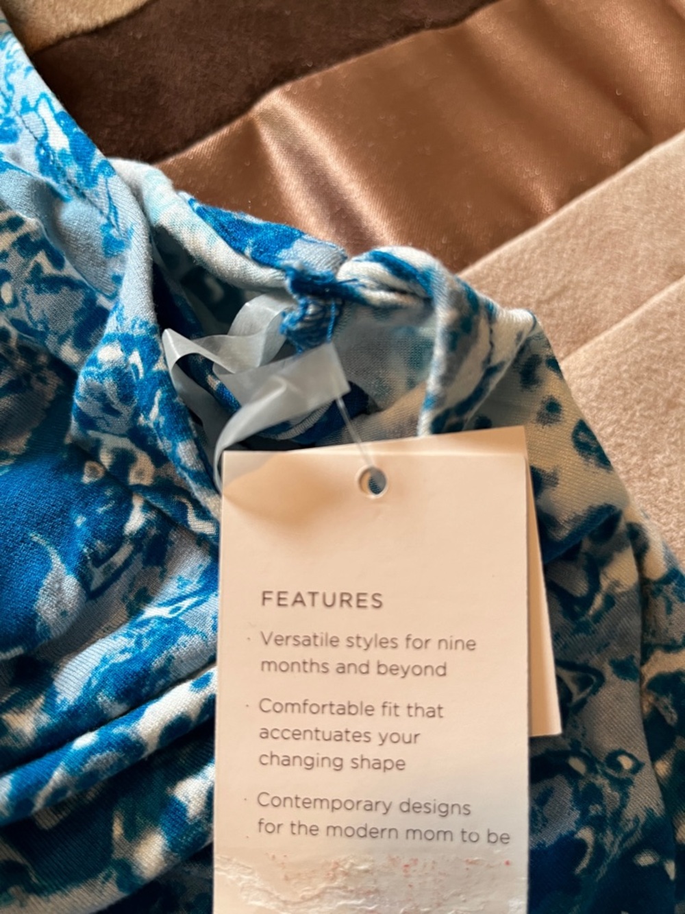 Liz Lange Maternity Cowl Neck Sleeveless Top - Women’s S Turquoise Print - NWT - Picture 10 of 10